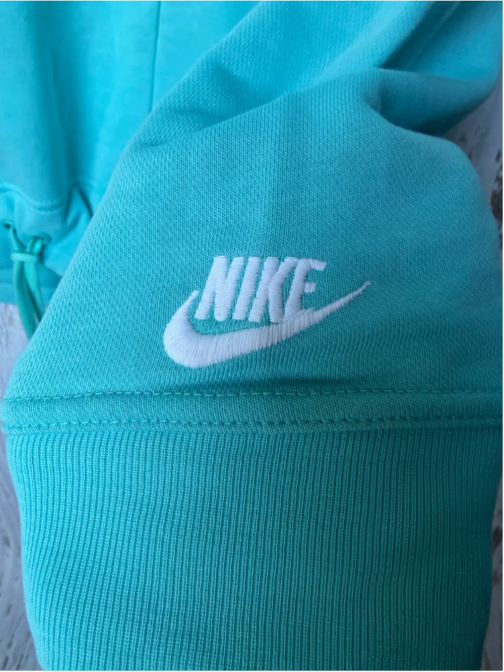 Women's Nike Sweatshirt XL Turquoise Drawstring Pullover